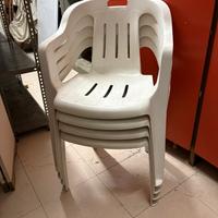 Set 4 Sedie Giardino Bianche