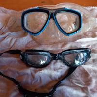 Maschera e occhialini nuoto