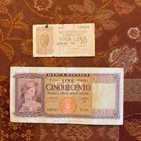 Banconote Lire 1947 e 1944