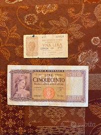 Banconote Lire 1947 e 1944