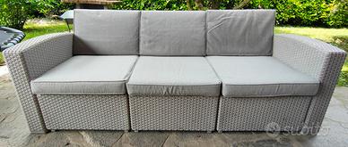 Salotto da giardino in rattan sintetico 