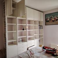 Mobile Libreria robusta in laminato bianco, L286xH