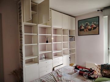 Mobile Libreria robusta in laminato bianco, L286xH