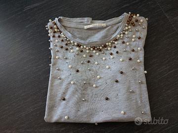 T-shirt con strass e perle Gaudì - Taglia S