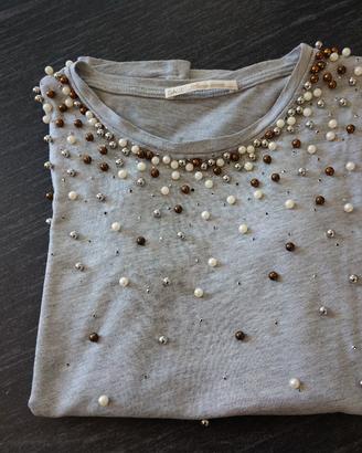 T-shirt con strass e perle Gaudì - Taglia S