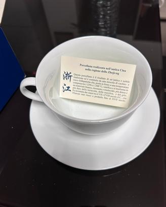Tazza con piatto in porcellana cinese