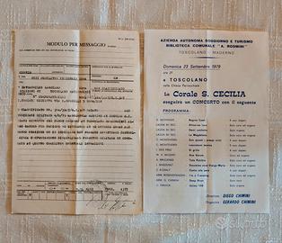 TOSCOLANO/ Documento militare + Programma Concerto