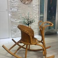 cavallo a dondolo in vimini 