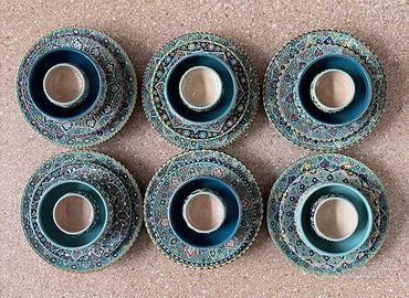 SERVIZIO 24 PEZZI PIATTI IRAN FATTI A MANO