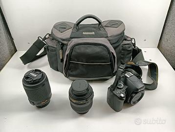 NIKON D60 CON 2 OBIETTIVI 2 batterie e carica batt