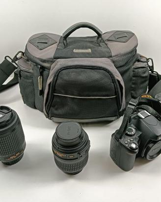 NIKON D60 CON 2 OBIETTIVI 2 batterie e carica batt