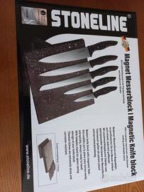 Stoneline Ceppo magnetico con 5 coltelli acciaio