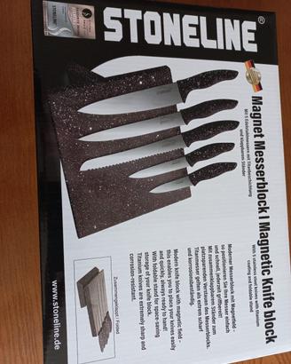 Stoneline Ceppo magnetico con 5 coltelli acciaio