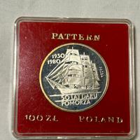 100 Zloty Polonia 1980 prova in Argento