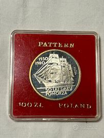 100 Zloty Polonia 1980 prova in Argento