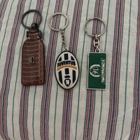 Lot.3 portachiavi -Juventus, pelle, tesserino raro
