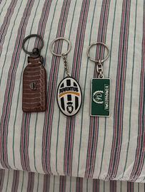 Lot.3 portachiavi -Juventus, pelle, tesserino raro