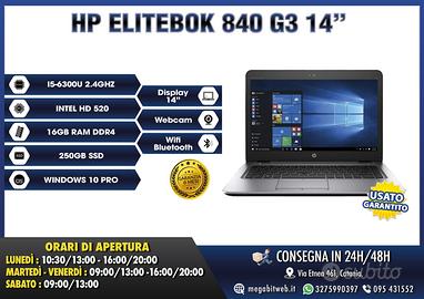 HP ELITEBOOK 840 G3 14" - I5-6300U 2.4 GHz