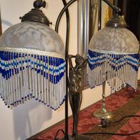 lampada ottone con scultura donna nuda