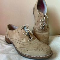 Scarpe donna oxford vera pelle