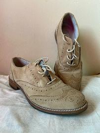 Scarpe donna oxford vera pelle