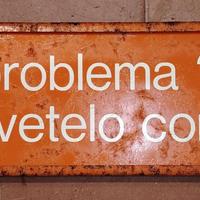 Insegna pubblicitaria vintage BOSTON in lamiera