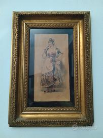 Acquerello Maja di Granada F. Rocchi
