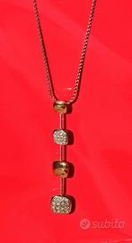 Collana oro con pendente oro/diamanti 18k