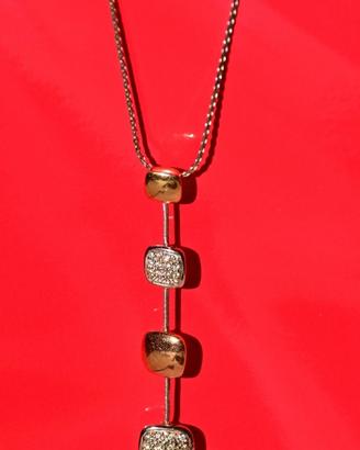 Collana oro con pendente oro/diamanti 18k