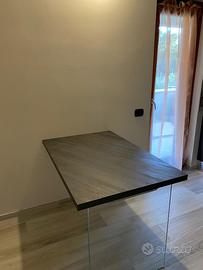 Gamba in vetro Crystal per tavolo a penisola