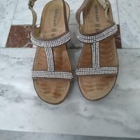 Sandali Strass Grünland con zeppa