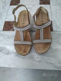 Sandali Strass Grünland con zeppa