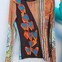 maglia manica lunga Save the Queen patchwork