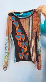 maglia manica lunga Save the Queen patchwork