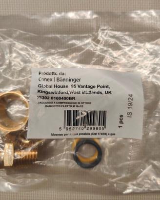Raccordo ottone a compressione 16x1/2" maschio