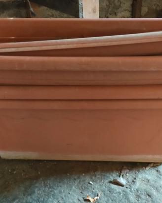 3 fioriere cassetta di plastica con sottovaso