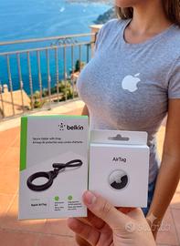 Airtag Apple sigillata + custodia nuova nera