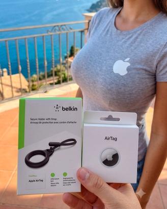 Airtag Apple sigillata + custodia nuova nera