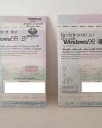 Microsoft Windows 98 CD + BOOK + PRODUCT KEY x 2