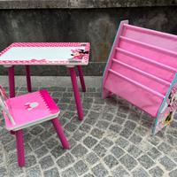 Tavolino,sedia,portalibri DISNEY Minnie