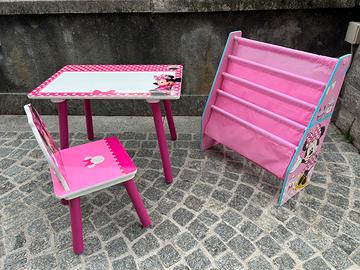 Tavolino,sedia,portalibri DISNEY Minnie