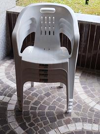 Set da giardino sedie impilabili in plastica