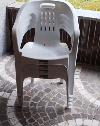 Set da giardino sedie impilabili in plastica