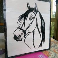 Dipinto busto cavallo