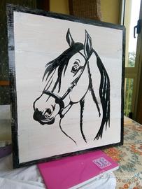 Dipinto busto cavallo