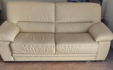 Coppia di divani in pelle Lameteora (3 posti+2 p.)