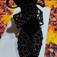 Sandali eleganti velluto – tacco basso – nuove