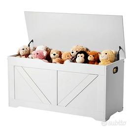 Panca per Bambini Contenitore Giocattoli in Legno