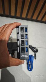 Hub USB 3.0 4 Porte + Alimentatore con Interruttor