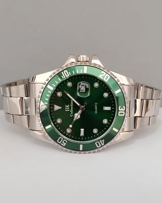Orologio uomo cassa acciaio 40mm quadrante verde 